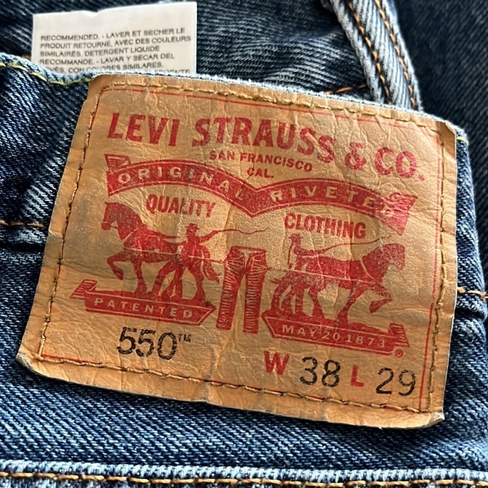 LEVIs 550 Mens 38x29 Denim Blue Jeans Pants Relaxed Fit Medium Wash 100% Cotton - Picture 2 of 7